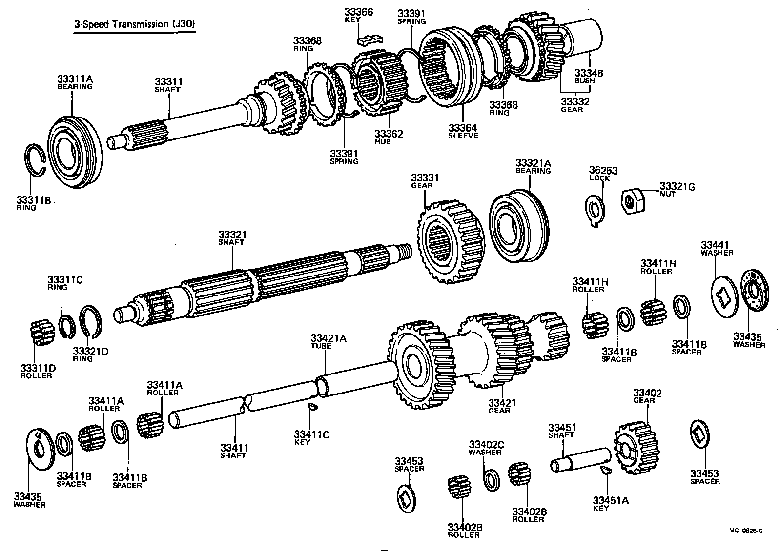Toyota 97153-06307 BEARING (FOR OUTPUT SHAFT REAR)