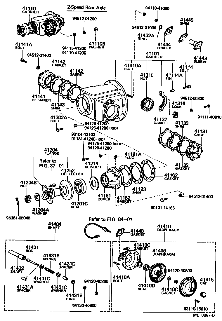 37304-57010 FLANGE SUB-ASSY, REAR DRIVE PINION COMPANION, REAR product image