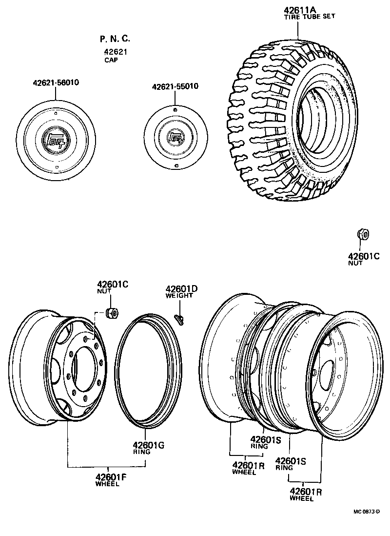 42621-55010 CAP, WHEEL product image