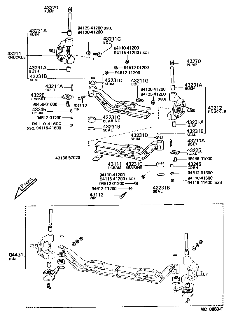 43105-55022 I BEAM, FRONT AXLE product image
