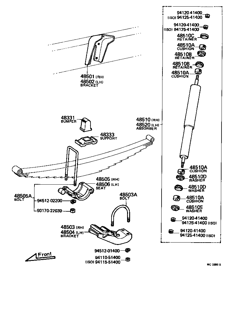 48146-56010 CASE, FRONT SPRING CLIP BOLT product image