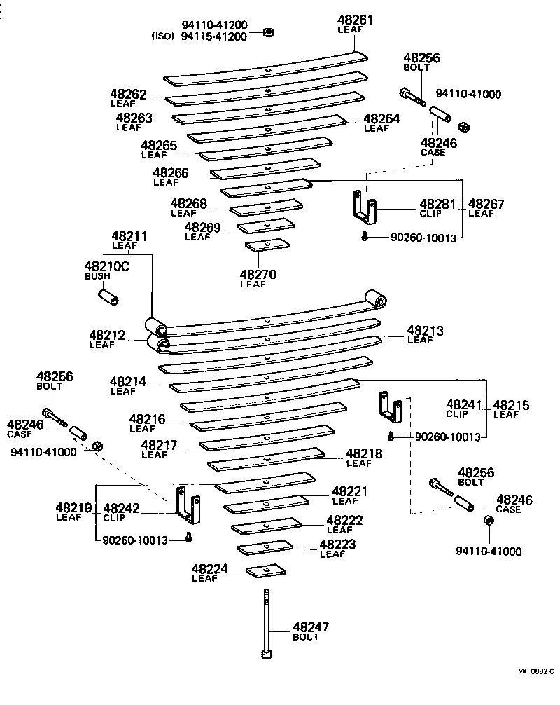 42152-55040 SEAT SUB-ASSY, SPRING U BOLT, RH product image