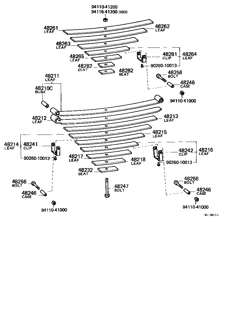 42152-55040 SEAT SUB-ASSY, SPRING U BOLT, RH product image
