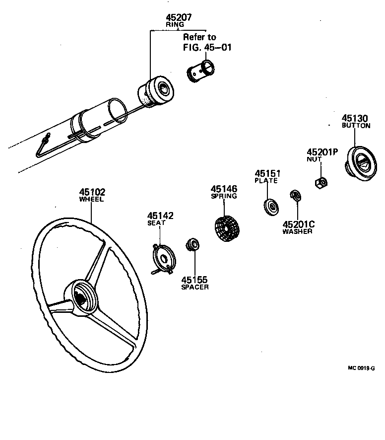 45100-60031 WHEEL SUB-ASSY, STEERING product image