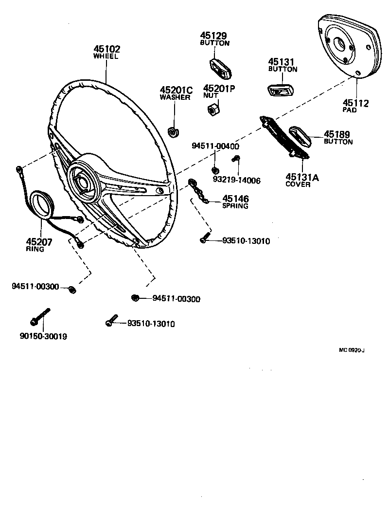 45100-60031 WHEEL SUB-ASSY, STEERING product image