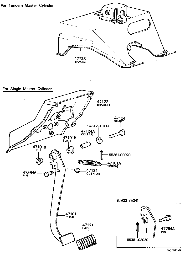 47101-60040 PEDAL SUB-ASSY, BRAKE product image