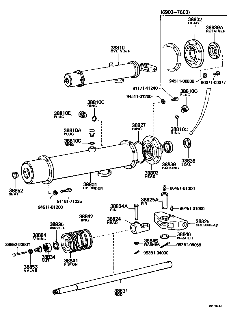 38810-93001 CYLINDER ASSY, HOIST product image