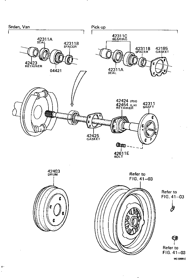 04421-12010 BEARING KIT, REAR AXLE SHAFT product image