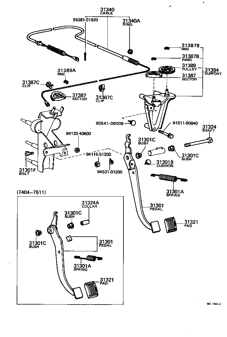 31301-10031 PEDAL SUB-ASSY, CLUTCH product image