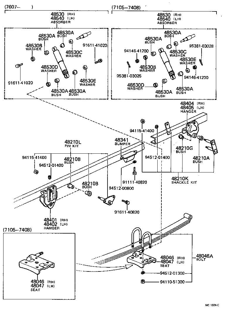 48047-26023 SEAT SUB-ASSY, SPRING U BOLT, LH product image