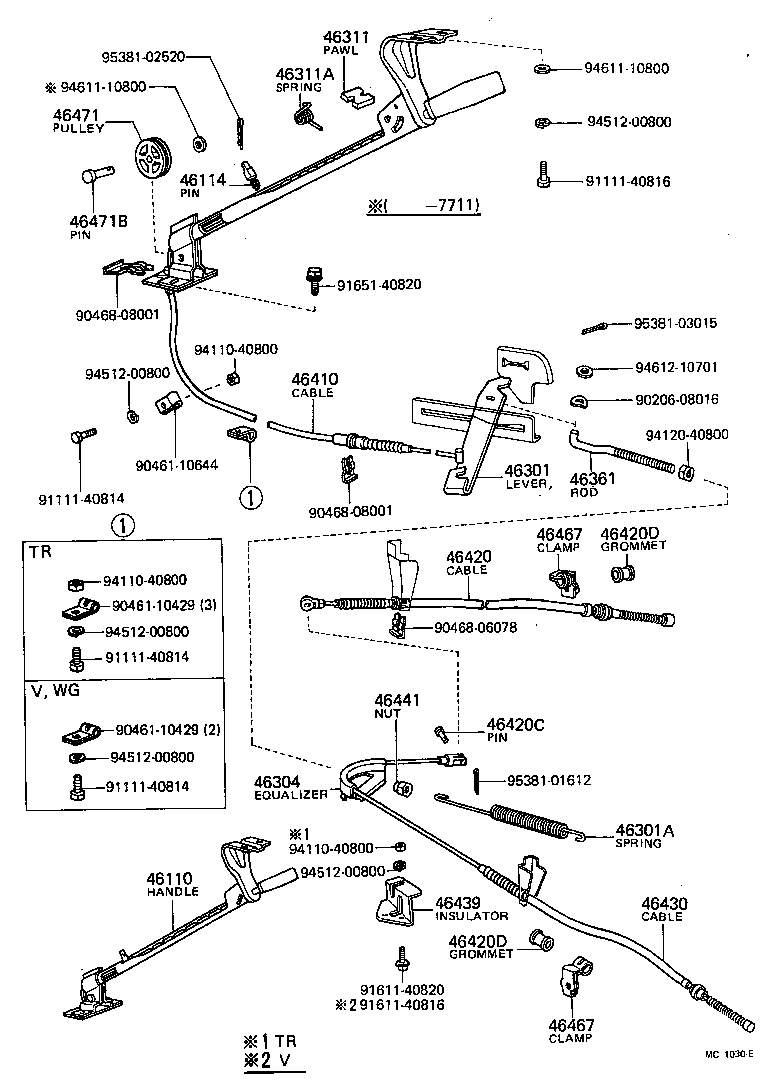 46430-27010 CABLE ASSY, PARKING BRAKE, NO.3 product image