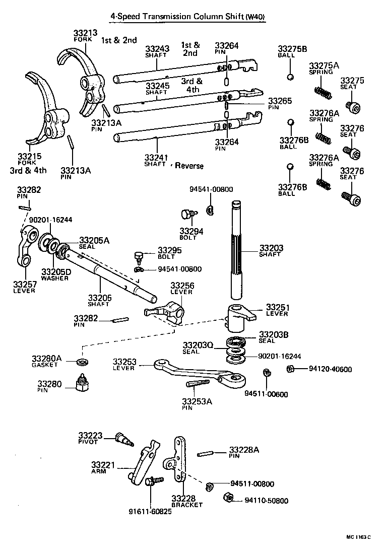 33241-31020 SHAFT, REVERSE SHIFT FORK product image