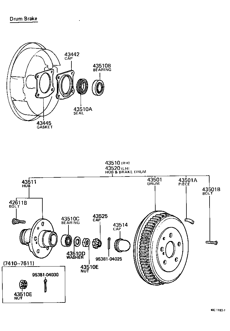 43511-30904 HUB, FRONT AXLE product image