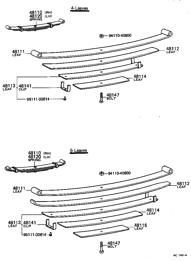 48147-36040 BOLT, FRONT SPRING, CENTER product image