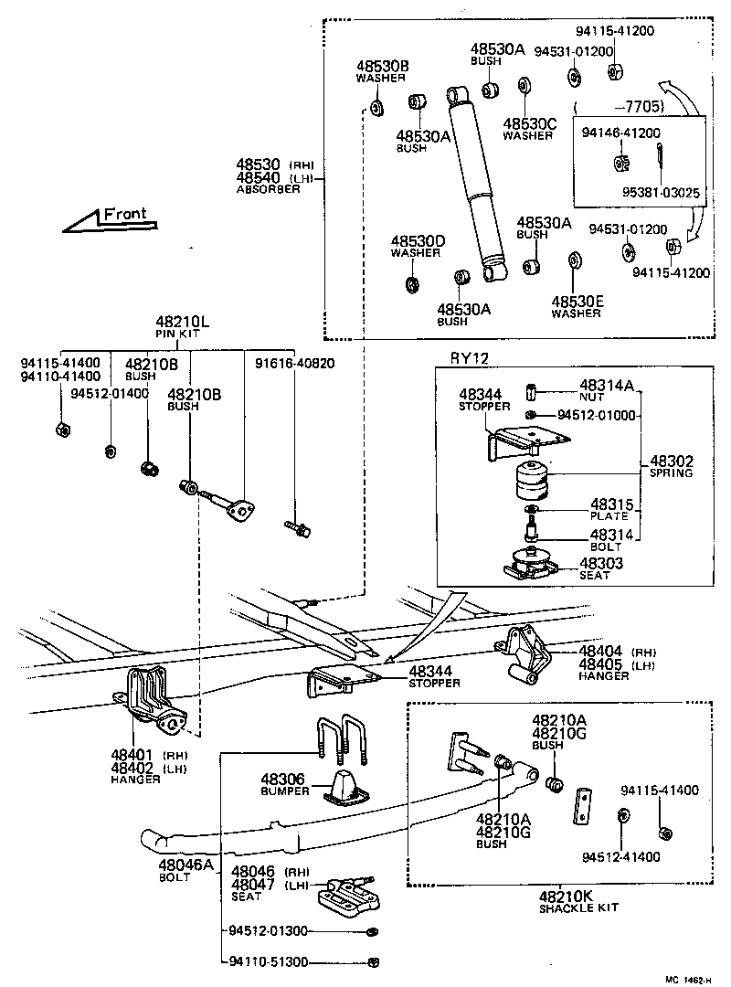 48416-25020 BRACKET SUB-ASSY, REAR SPRING, REAR RH product image