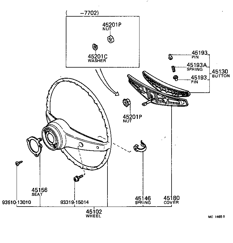 45100-25040 WHEEL SUB-ASSY, STEERING product image