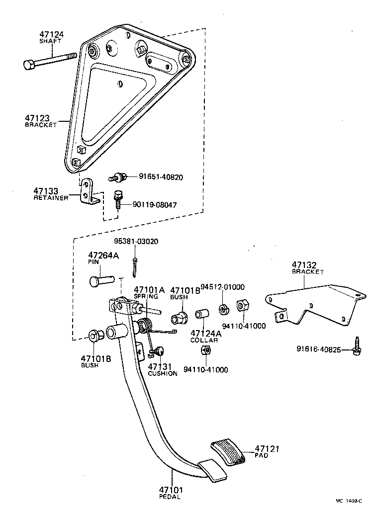 47101-25010 PEDAL SUB-ASSY, BRAKE product image