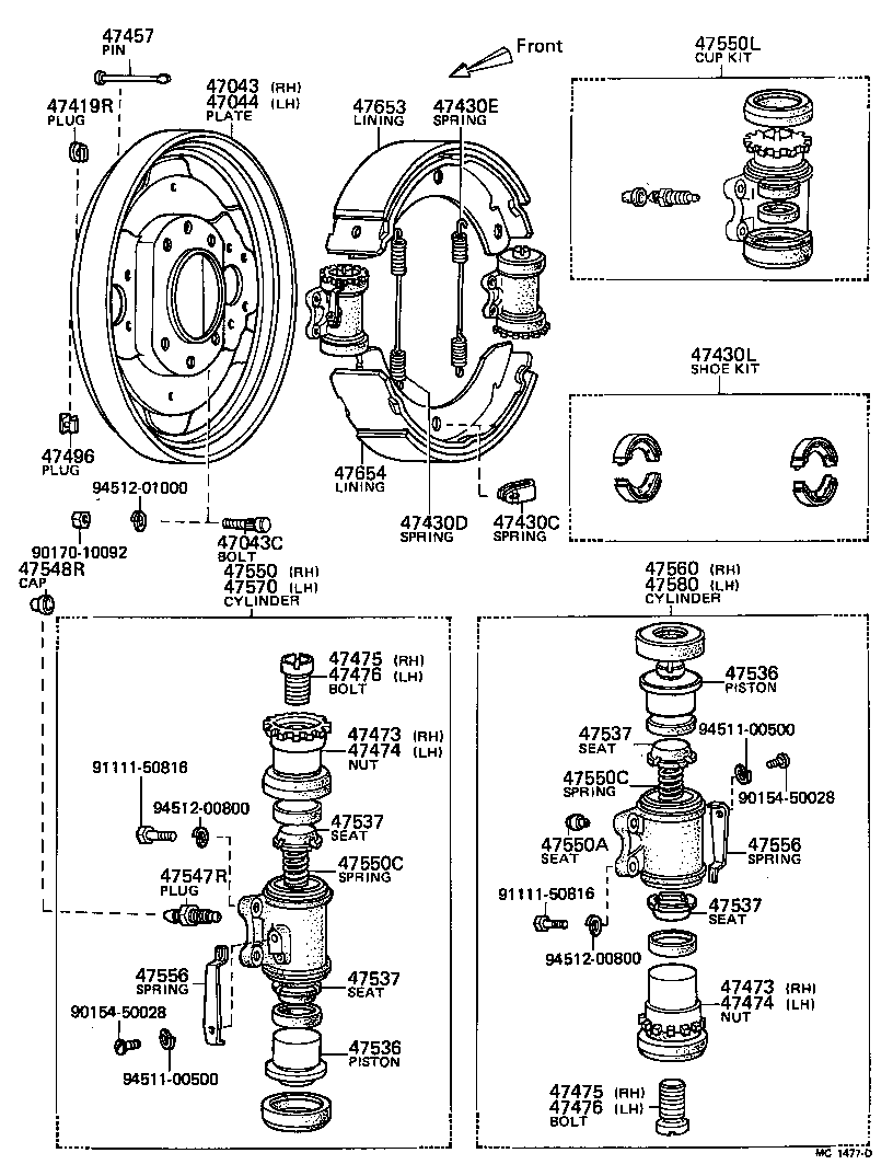 47043-25030 PLATE SUB-ASSY, BRAKE BACKING, REAR RH product image