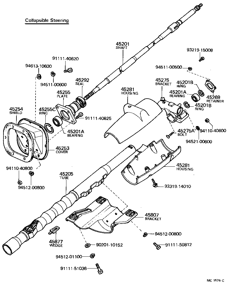 55661-90352 BRACKET SUB-ASSY, STEERING COLUMN UPPER SUPPORT product image