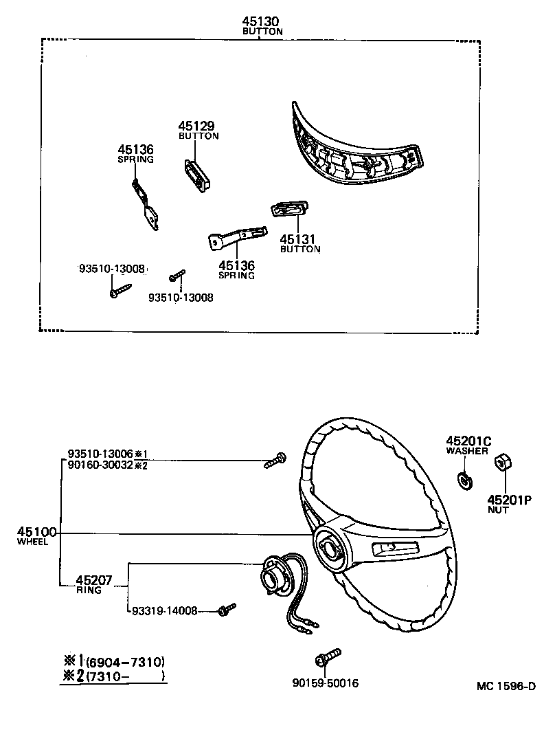 45019-10020 BUTTON ASSY, HORN product image