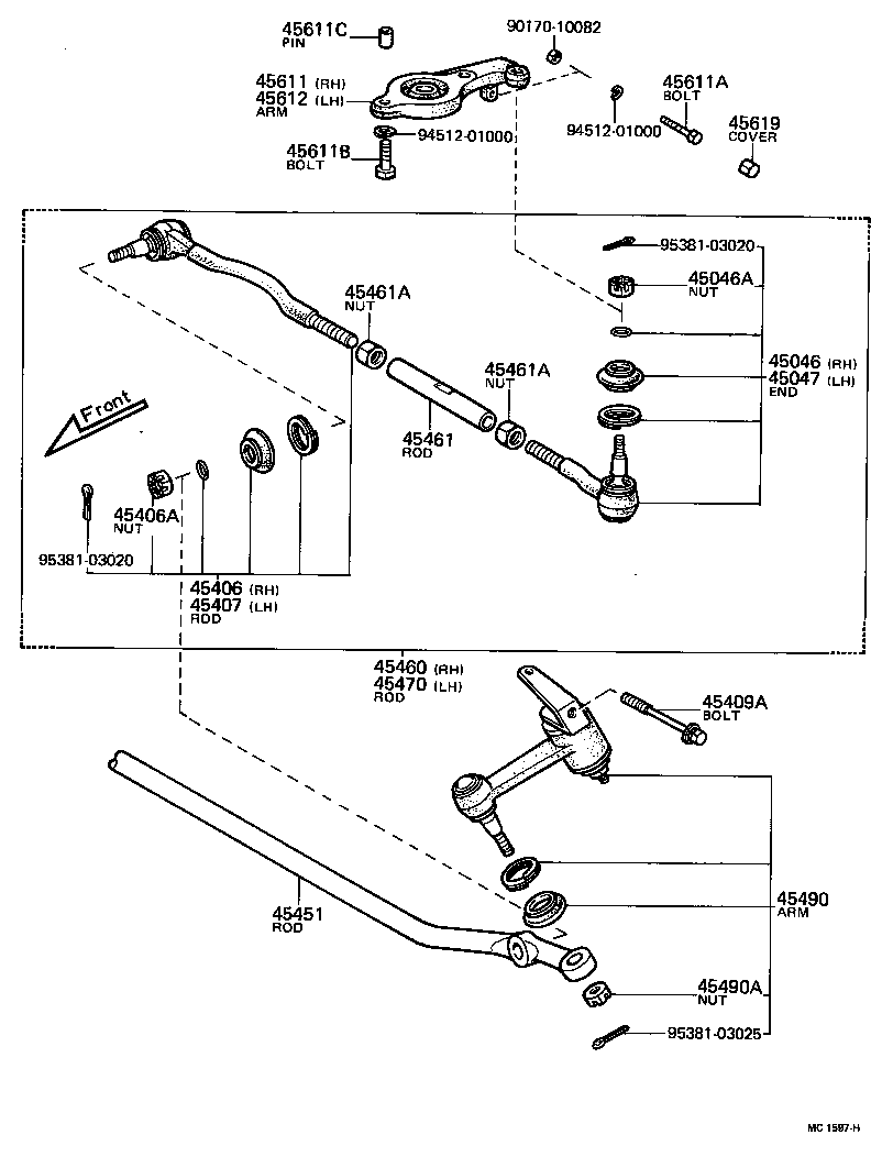 90171-10004 NUT, CASTLE(FOR TIE ROD END) product image