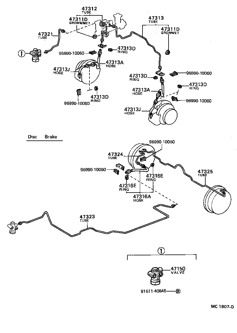 47315-10060 TUBE, REAR BRAKE, NO.1 product image