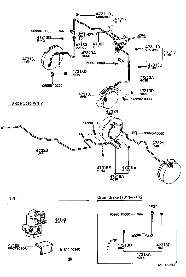 47311-10030 TUBE, FRONT BRAKE, NO.1 product image