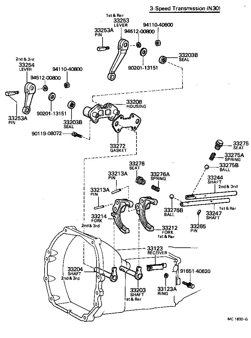 33253-22020 LEVER, SHIFT OUTER, NO.1 product image