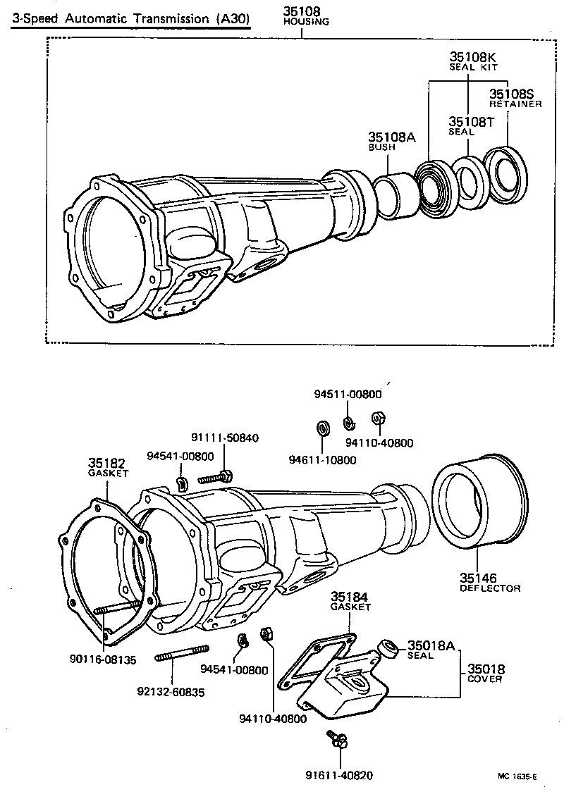 35108-22903 HOUSING SUB-ASSY, EXTENSION (ATM) product image