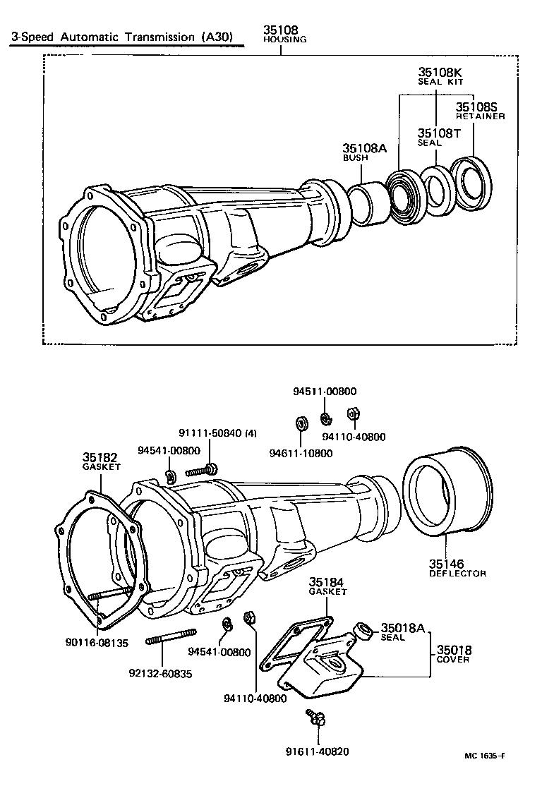35108-30050 HOUSING SUB-ASSY, EXTENSION (ATM) product image