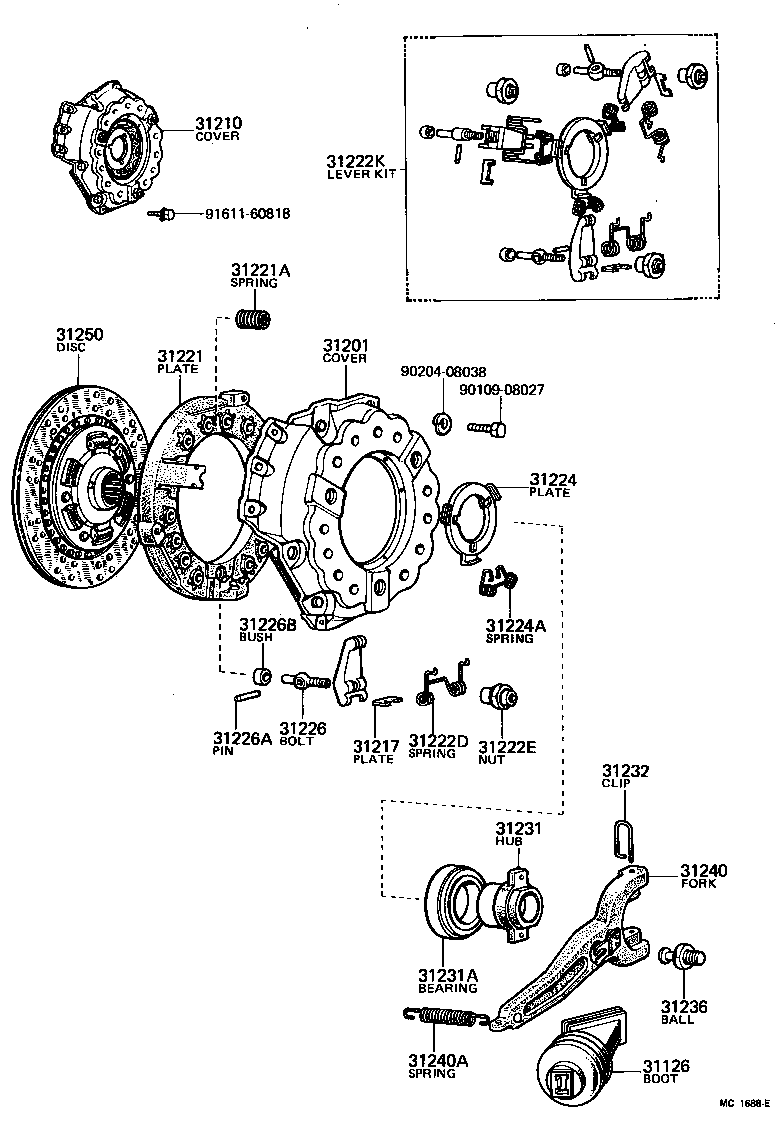 31201-69045 COVER SUB-ASSY, CLUTCH product image