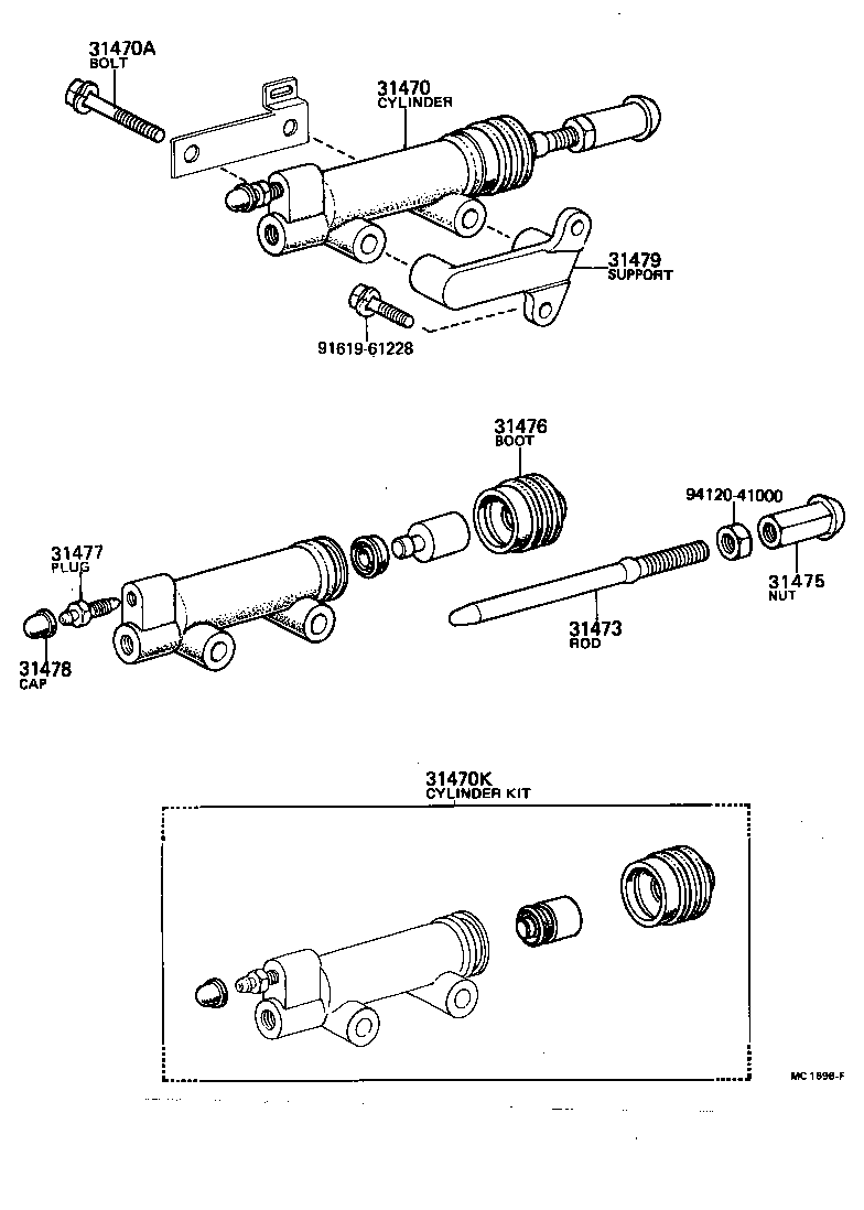31475-57010 NUT, CLUTCH RELEASE CYLINDER PUSH ROD product image
