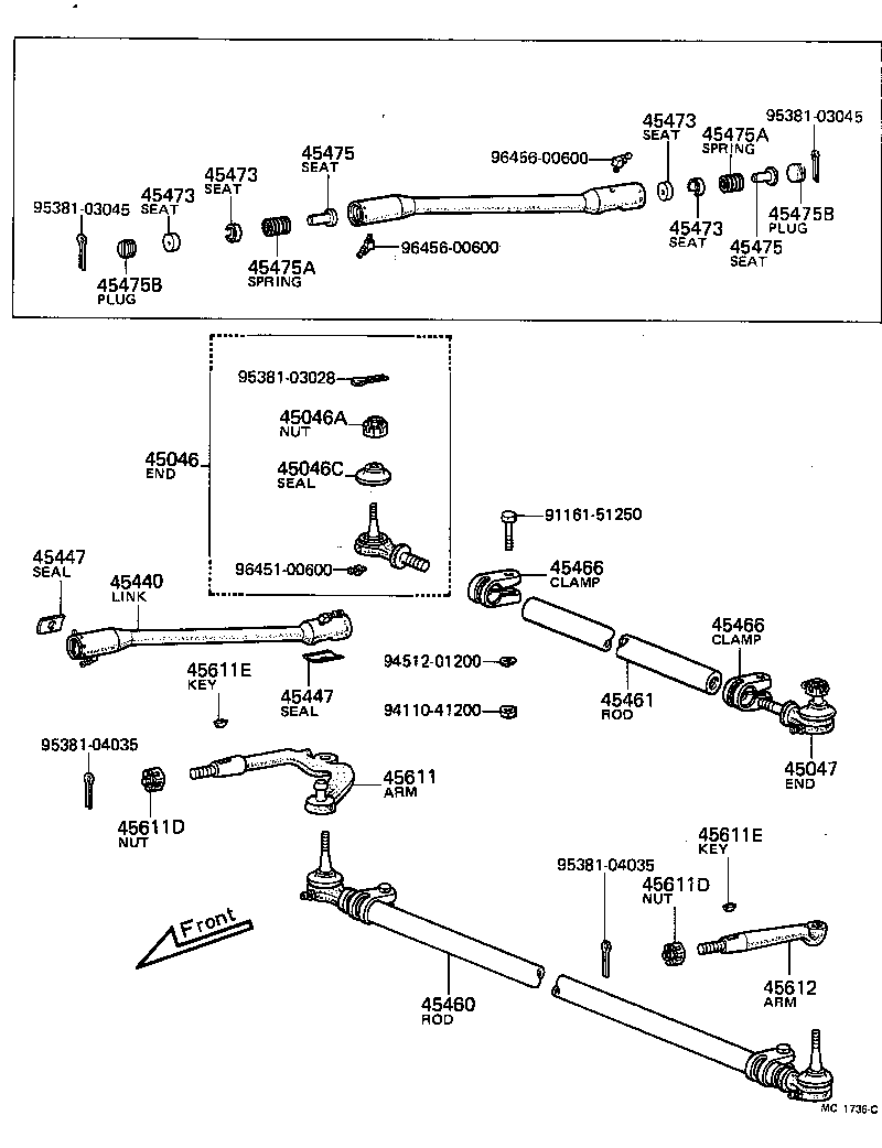 94146-41400 NUT, CASTLE(FOR TIE ROD END) product image