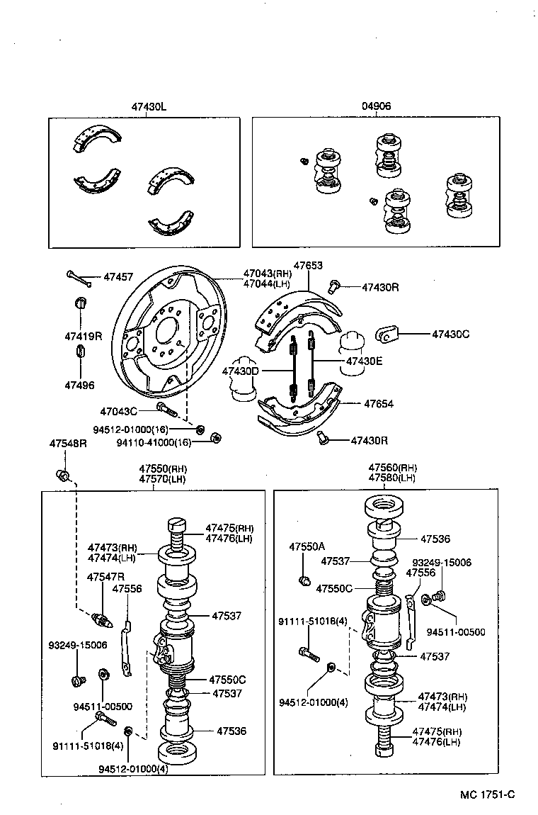 47043-25030 PLATE SUB-ASSY, BRAKE BACKING, REAR RH product image
