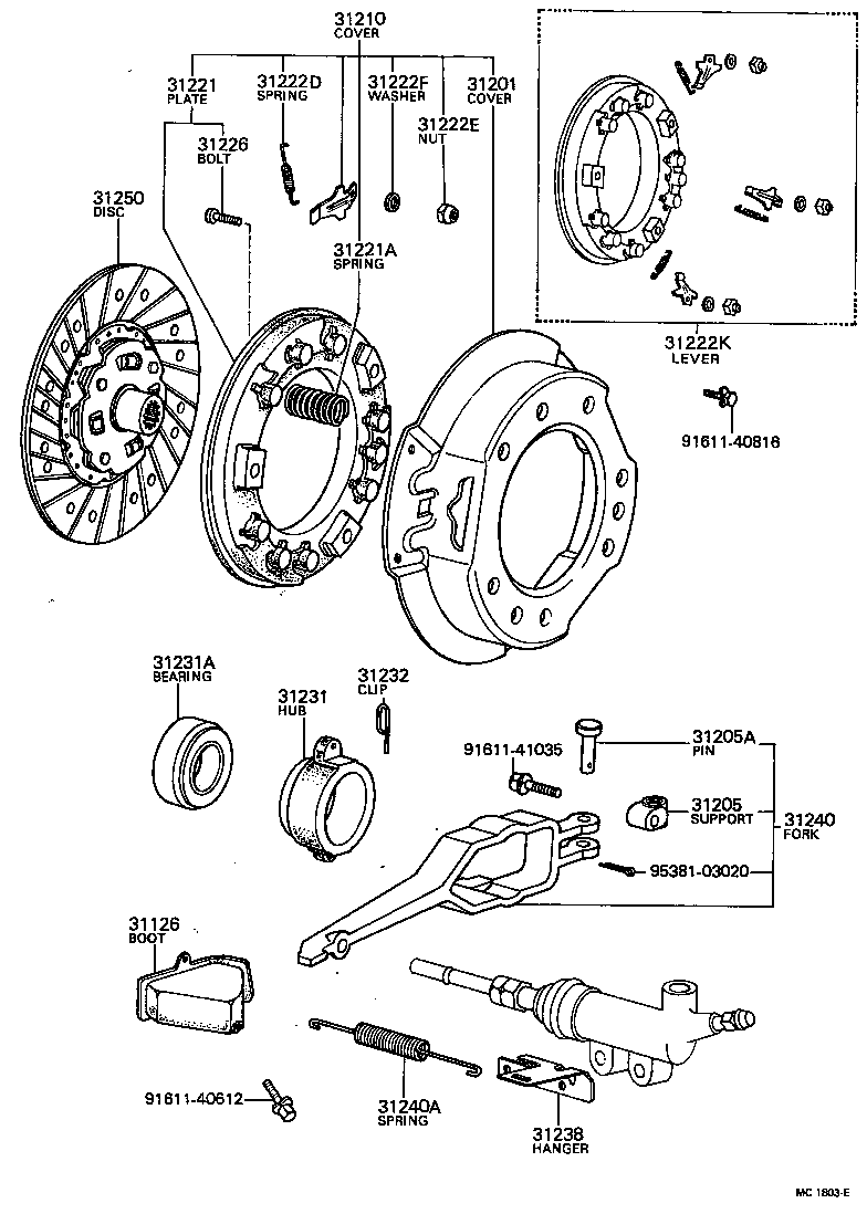 31240-35010 FORK ASSY, CLUTCH RELEASE product image