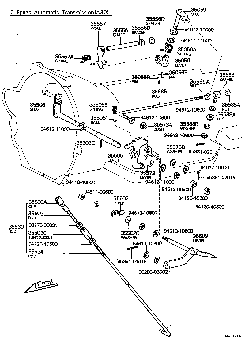 35503-22020 ROD SUB-ASSY, THROTTLE LINK CONNECTING, 1ST product image