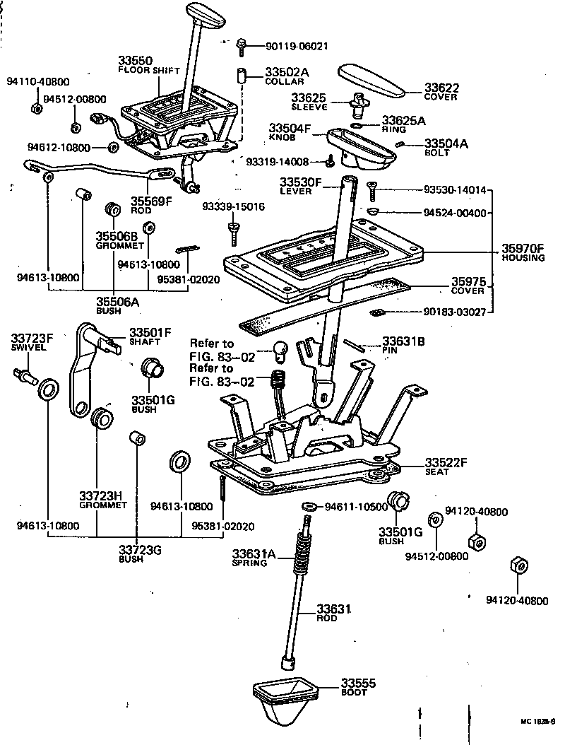 33541-35060 LEVER ASSY, SHIFT (FOR FLOOR SHIFT) product image
