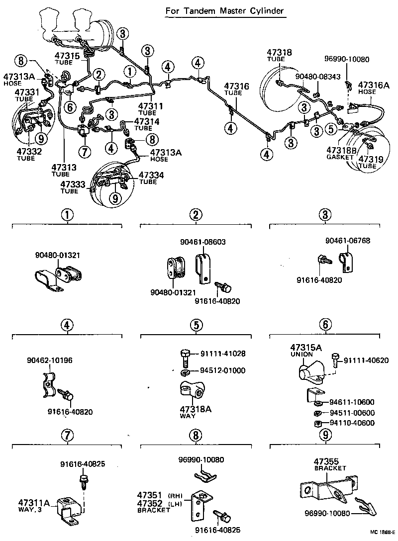 47312-35111 TUBE, FRONT BRAKE, NO.5 product image