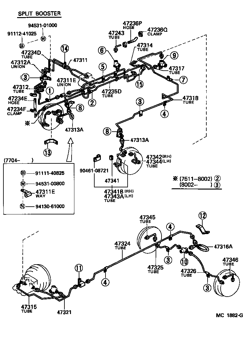 47311-55040 TUBE, FRONT BRAKE, NO.1 product image