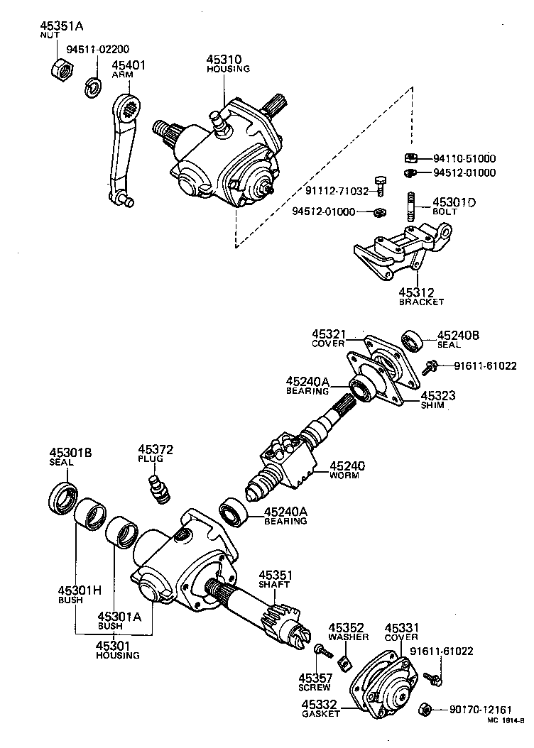 45307-36012 BRACKET, STEERING COLUMN, UPPER product image