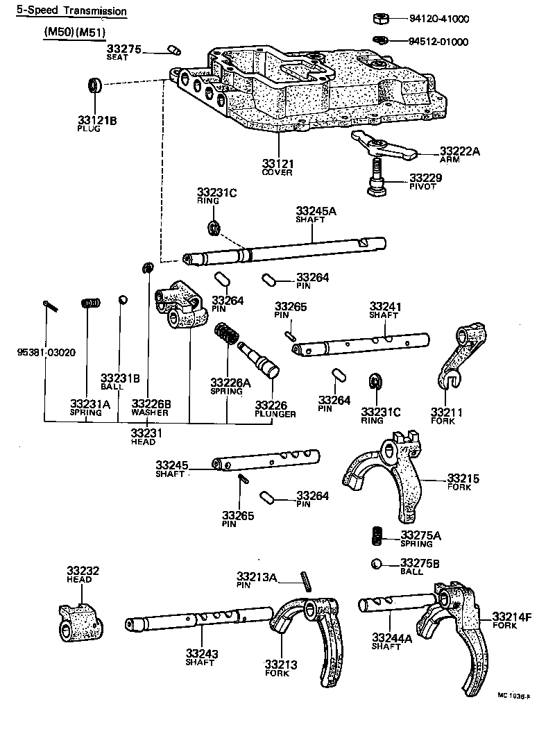 33253-36060 LEVER, SHIFT OUTER, NO.1 product image