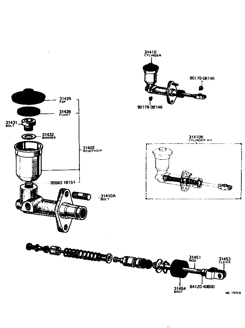 Toyota 04311-20050 CYLINDER KIT, CLUTCH MASTER