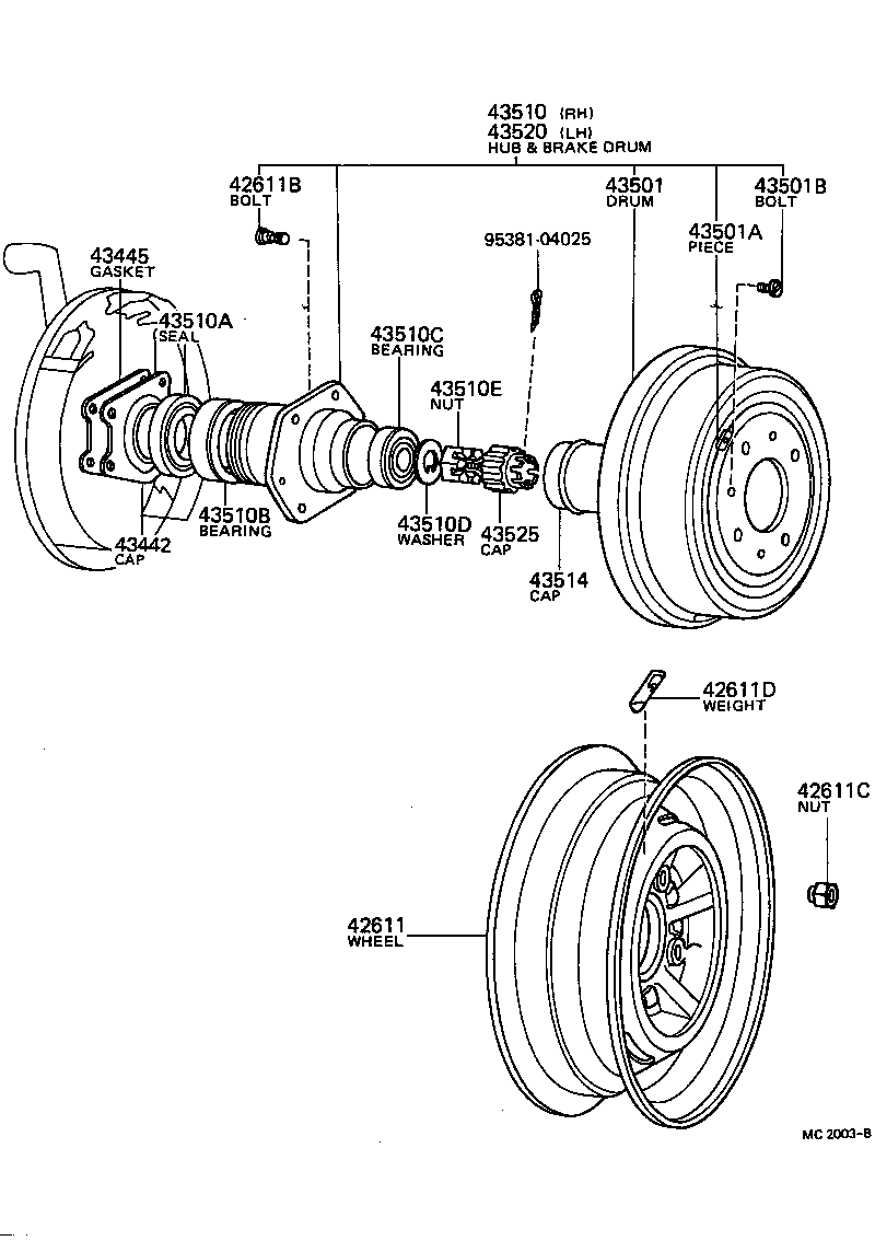 43525-22010 CAP, FRONT WHEEL ADJUSTING LOCK product image