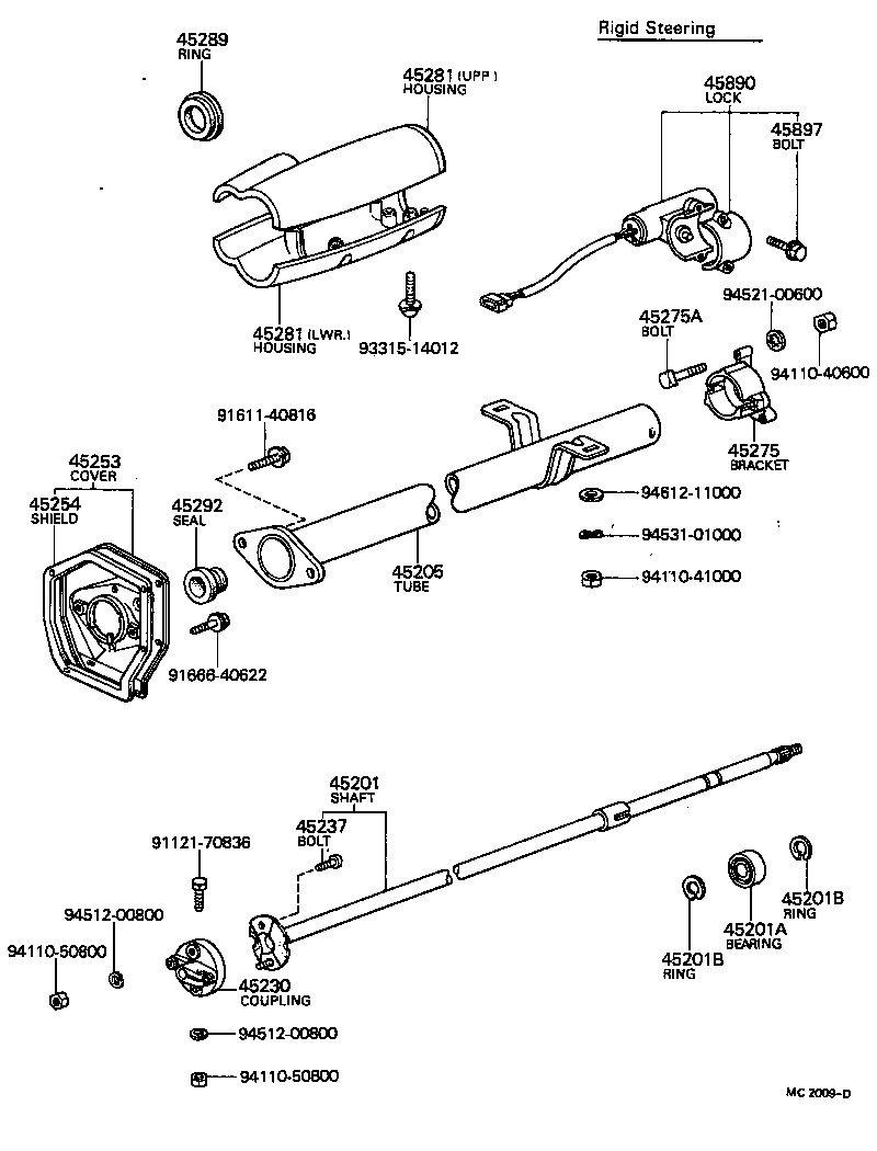 45275-20050 BRACKET, STEERING COLUMN, UPPER product image