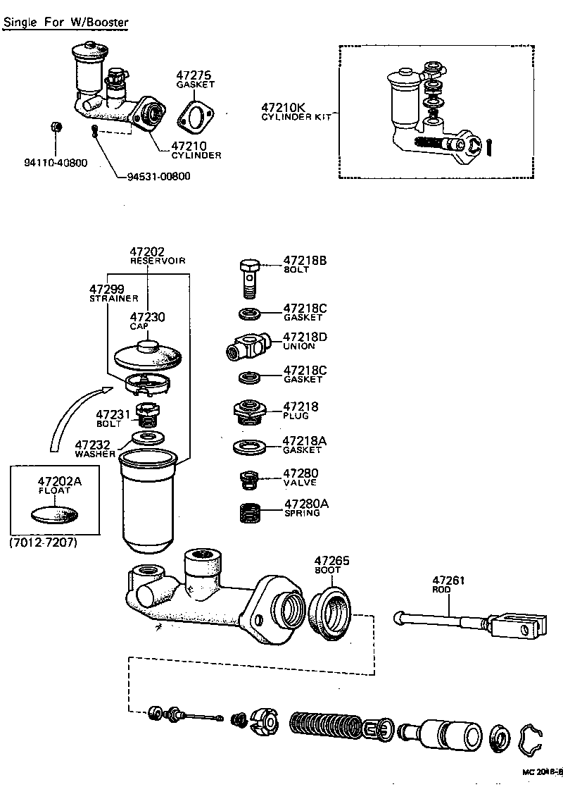 47265-14010 BOOT, MASTER CYLINDER product image
