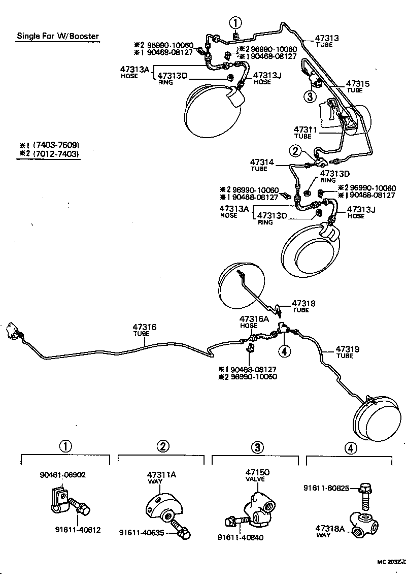 47311-14010 TUBE, FRONT BRAKE, NO.1 product image