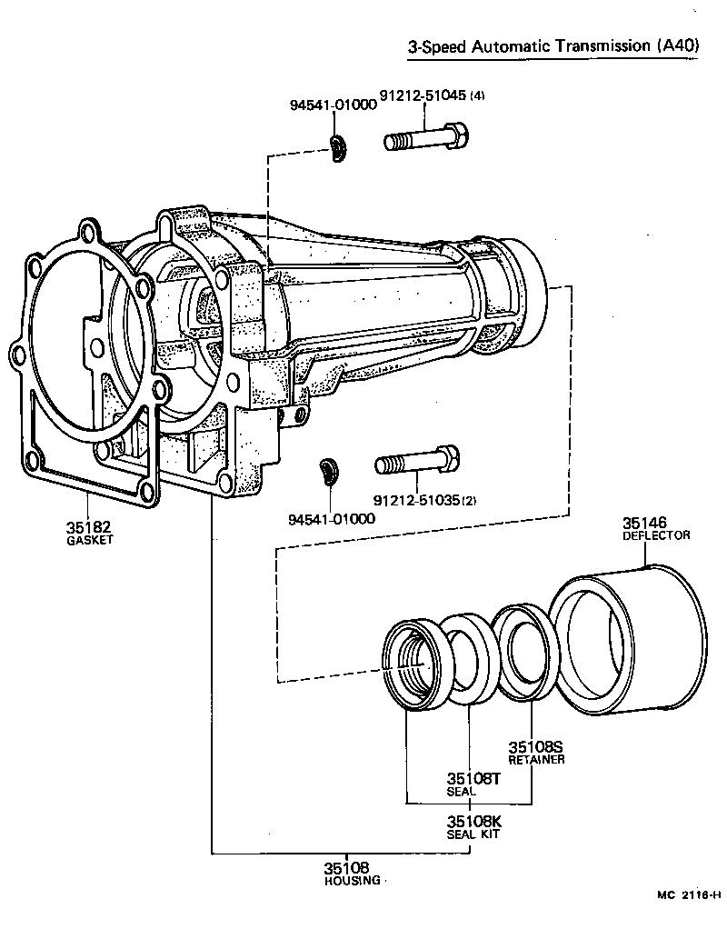 35108-22903 HOUSING SUB-ASSY, EXTENSION (ATM) product image