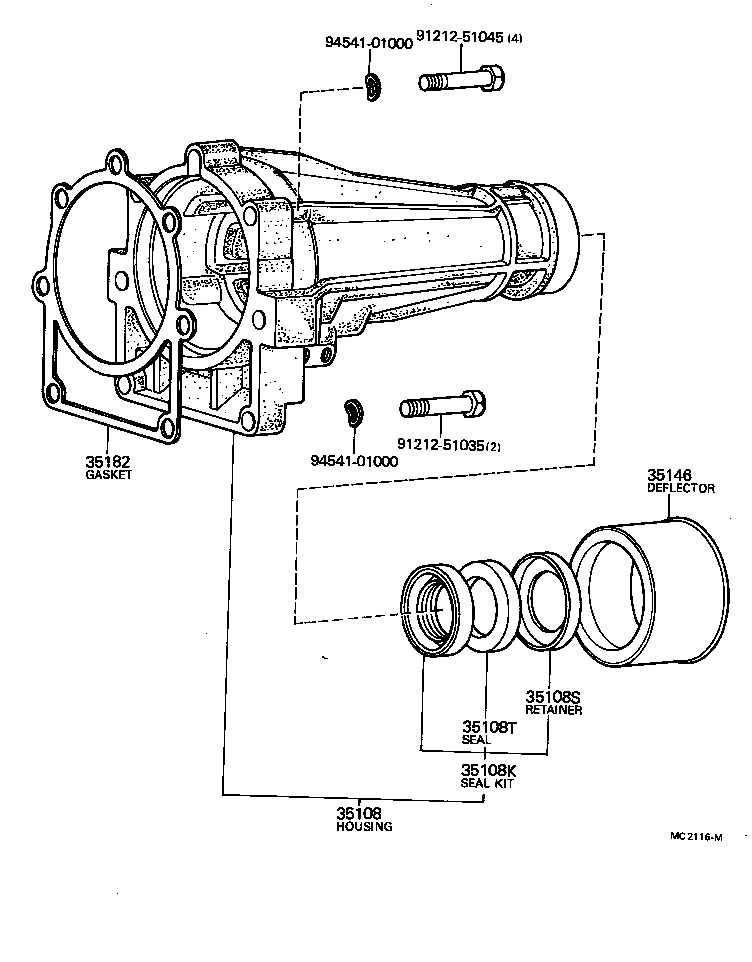 Toyota 35108-22032 HOUSING SUB-ASSY, EXTENSION (ATM)