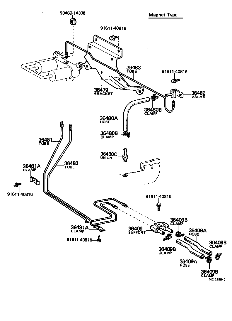 36484-60020 TUBE, FRONT DRIVE VACUUM, NO.4 product image