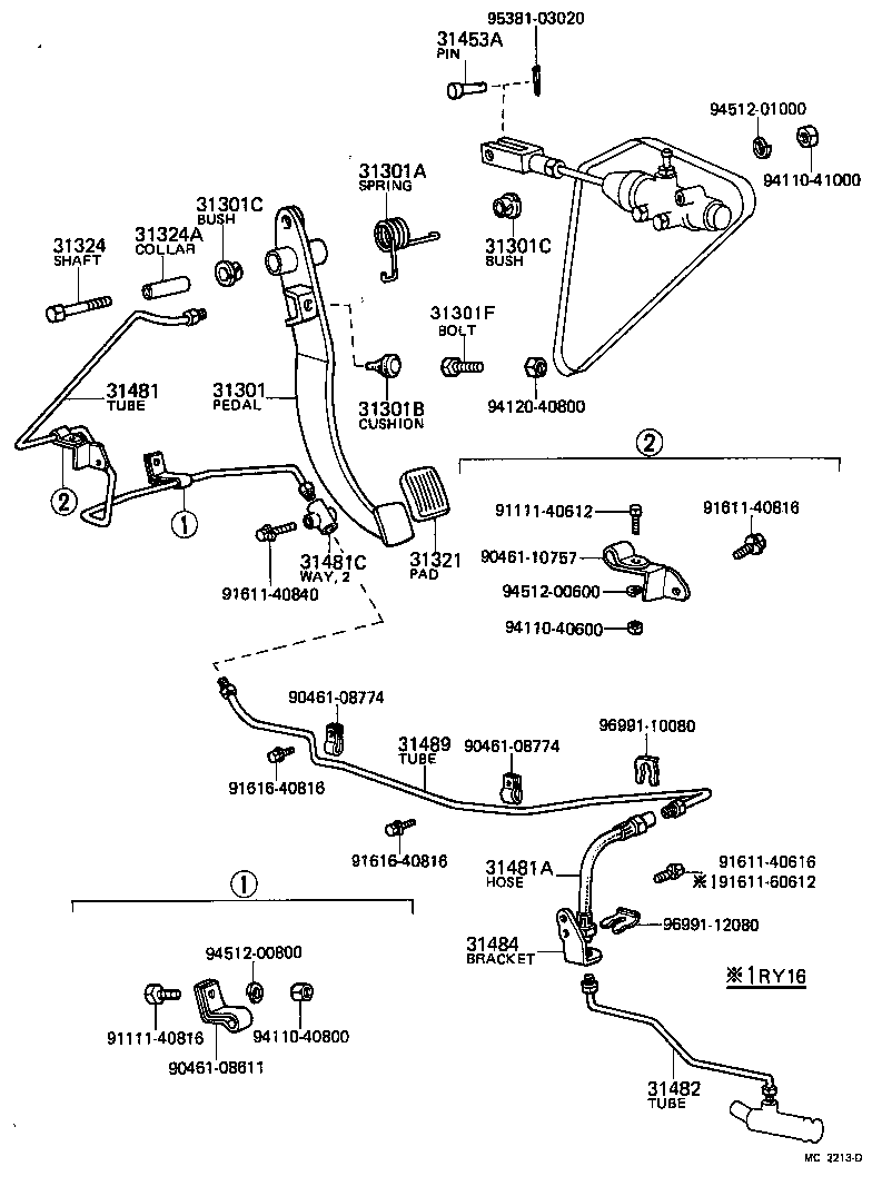 90412-12053 UNION(FOR CLUTCH MASTER CYLINDER TO FLEXIBLE HOSE TUBE) product image
